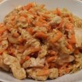 Reis mit Pute und Möhren in Currysahne