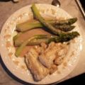 Kabeljaufilet mit Spargel und Sektsauce