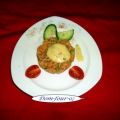 Lachstatar auf kleinen lauwarmen Rösti
