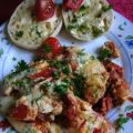 Kräuterrührei mit Schinken und Tomate