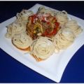 Hackfleisch-Gemüse-Pfanne mit Spaghetti