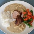 Schweinefilet mit Calvadossahnesoße,[...]
