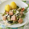 Lachs mit Senf-Dill-Gurken