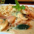 Hähnchen-Senf-Ragout mit Spätzle