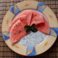Grappa-Melone an Minz-Joghurt