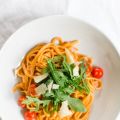 Linguine mit Tomatensahnesauce, Schinken,[...]