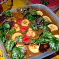 Schoko-Bananen- und Himbeercreme