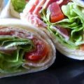 Wraps mit Speck, Salat und Tomaten (BLT)