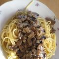 Spaghetti mit Sahnechampignons