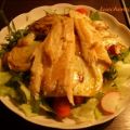 Salat mit gebratenem Fenchel und Forellenfilets