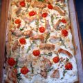 Flammkuchen mit frischen Tomaten, Putenfilet,[...]