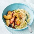 Orangen-Risotto mit Pfirsichsalat