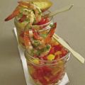 Paprika-Tomaten-Salat mit Koriandergarnelen