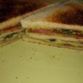 Sandwich mit Schinken und Salami