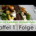 Gebratenes Lamm mit Kartoffel-Möhren-Feta-Salat