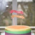 Zitronige Regenboden Buttercreme Torte
