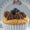 Blaubeercupcakes mit Orangen-Schoko-Topping