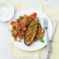 Ofengebackene Aubergine mit Tomaten-Couscous