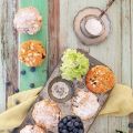 Nussbutter-Blaubeermuffins
