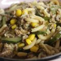 Hacktopf mit Gabelspaghetti