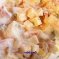 Salat: Käse und Paprika mit Bärlauch