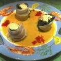 Seezungenrollen mit Mangold und Lachsmousse