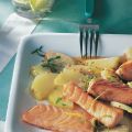 Lachsstreifen auf Kohlrabi