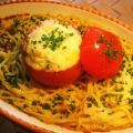 Tomaten-Nester im Spaghetti-Bett ...