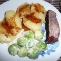 Rinderbraten,Rosenkohl,Knödel