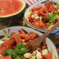 Fitmacher. Melonen Gurken Salat mit Gorgonzola