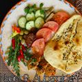 Indisches Naan mit Auberginen-Aufstrich