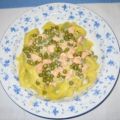 Tortellini  mit Lachs - Erbsen - Sahne  Soße