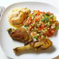 Safranhähnchen mit Bulgur-Gemüse-Salat