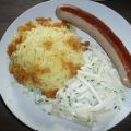 Kohlrabi an Bratwurst und Kartoffelschnee !