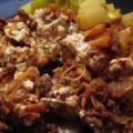 Kartoffelauflauf mit Kohl, Lauch und Tatar