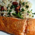 Lachs an Zitronenrisotto mit Gremolata