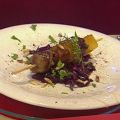 Ente und Quitte am Spieß mit Rotkohlsalat und[...]