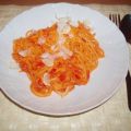 Spaghetti in Paprika-Carbonara-Sauce