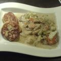 Kalbsschnitzel mit Gemüserahmsauce und[...]