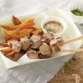 Saté-Spieße mit Kürbis-Wedges