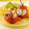 Romanasalat mit gratinierten Ricotta-Tomaten