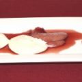 Rotweinbirnen an Mascarpone-Creme