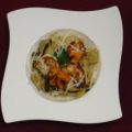 Garnelen an Pappardelle mit Steinpilzen
