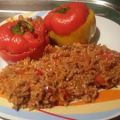 Gefüllte Paprika mit Hack und Reis