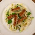 Zitronennudeln mit Knusperlachs
